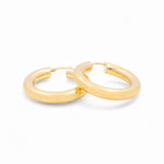 14K Yellow Gold Medium Hoop Earrings - Miral Jewelry