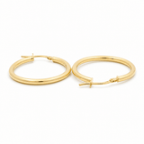 14K Yellow Gold Medium Hoop Earrings - Miral Jewelry