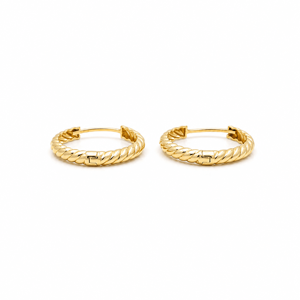 14K Yellow Gold Medium Hoop Earrings - Miral Jewelry