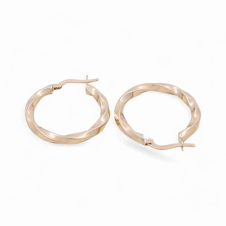 14K Yellow Gold Medium Hoop Earrings - Miral Jewelry