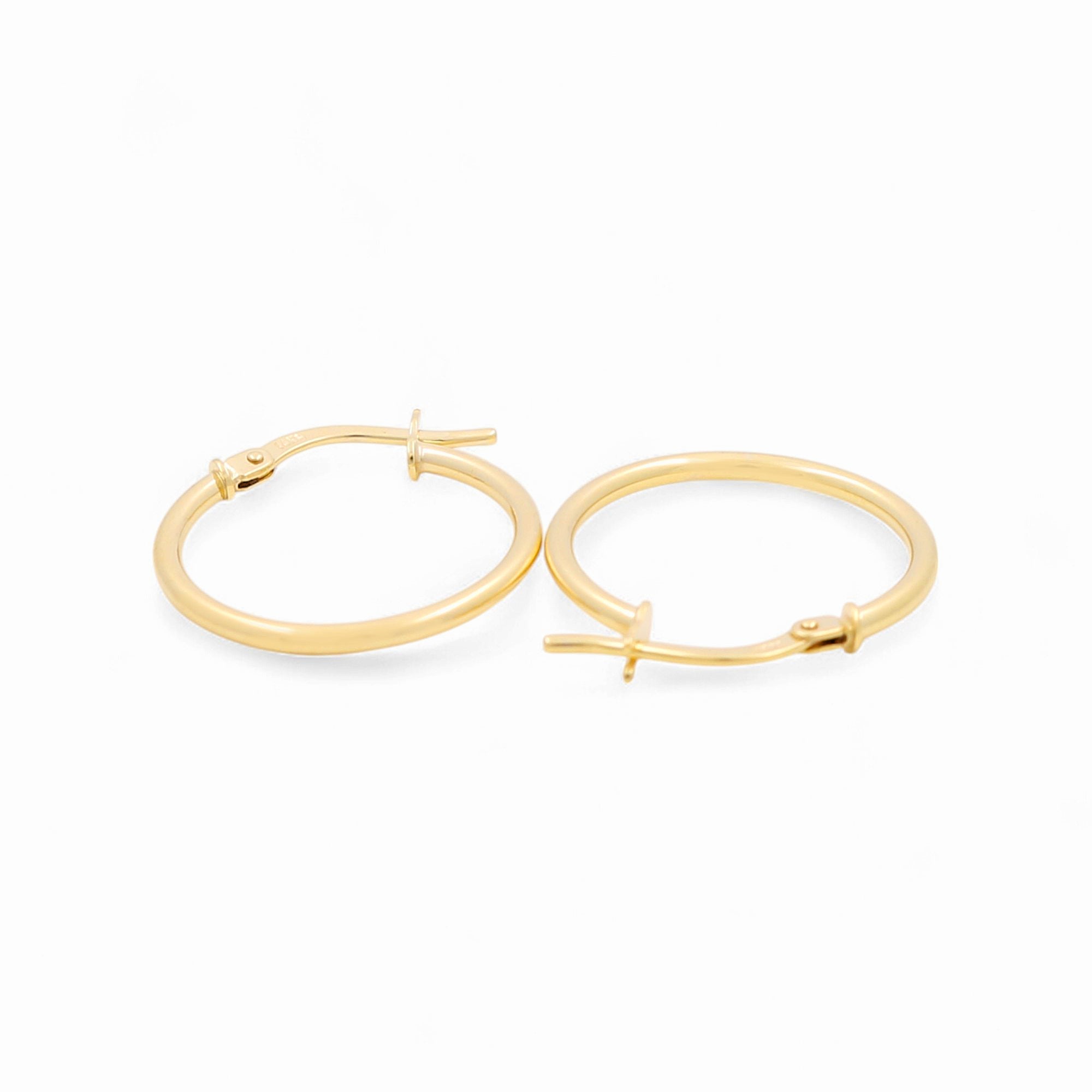 14K Yellow Gold Medium Hoop Earrings - Miral Jewelry