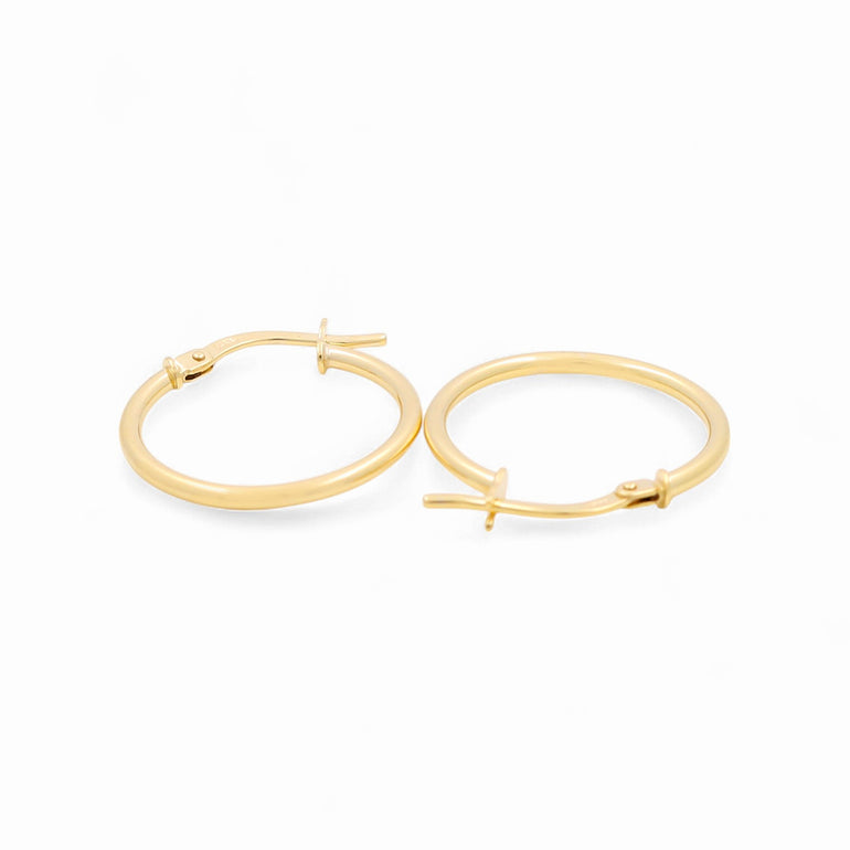 14K Yellow Gold Medium Hoop Earrings - Miral Jewelry