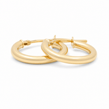 14K Yellow Gold Medium Hoop Earrings - Miral Jewelry