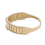 14K Yellow Gold Men Wedding Ring with Zirconias - Miral Jewelry