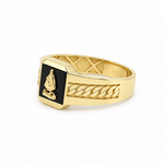 14K Yellow Gold Men's Caridad del Cobre Onyx Ring – 3.9 g - Miral Jewelry