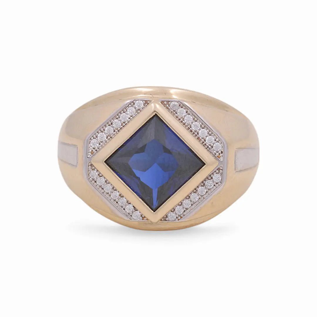 14K Yellow Gold Men's Contemporary Fashion Ring - Miral Jewelry