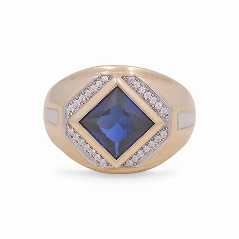 14K Yellow Gold Men's Contemporary Fashion Ring - Miral Jewelry