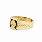 14K Yellow Gold Men's Lion Head Onyx Ring – 4.1 g - Miral Jewelry