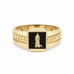 14K Yellow Gold Men's San Lázaro Onyx Ring – 4 g - Miral Jewelry