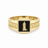 14K Yellow Gold Men's San Lázaro Onyx Ring – 4 g - Miral Jewelry