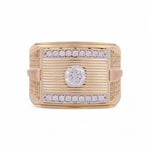 14K Yellow Gold Men's Square Cz Fashion Ring - Miral Jewelry