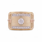 14K Yellow Gold Men's Square Cz Fashion Ring - Miral Jewelry