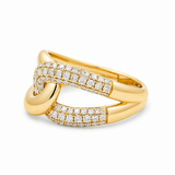 14K Yellow Gold Modern Diamond Fashion Ring - Miral Jewelry