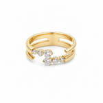 14K Yellow Gold Modern Diamond Fashion Ring with 0.44Tw Round Diamonds - Miral Jewelry