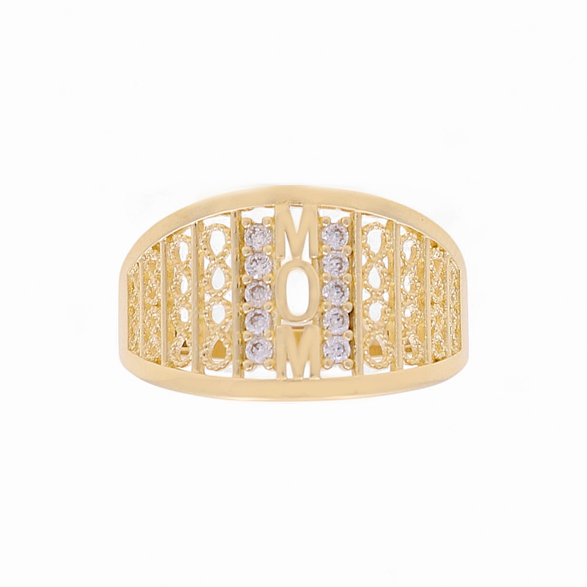 14K Yellow Gold Mom Fashion Women's Ring - Miral Jewelry