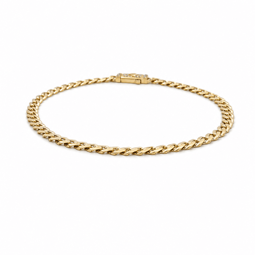 14K Yellow Gold Monaco Anklet Bracelet - Miral Jewelry