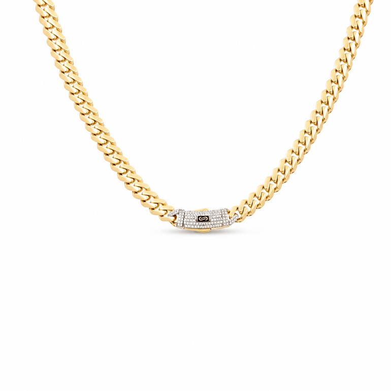 14K Yellow Gold Monaco Chain 16" - Miral Jewelry