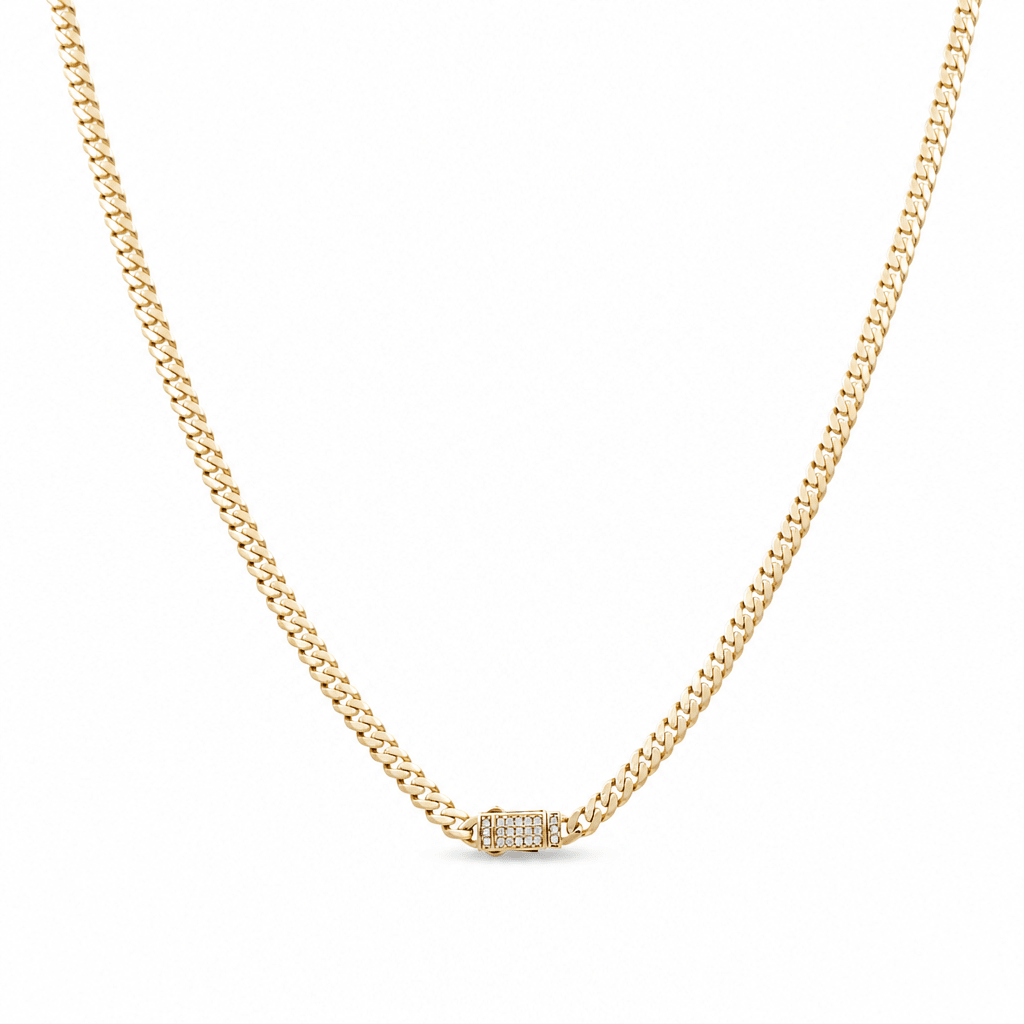 14K Yellow Gold Monaco Chain 18" - Miral Jewelry