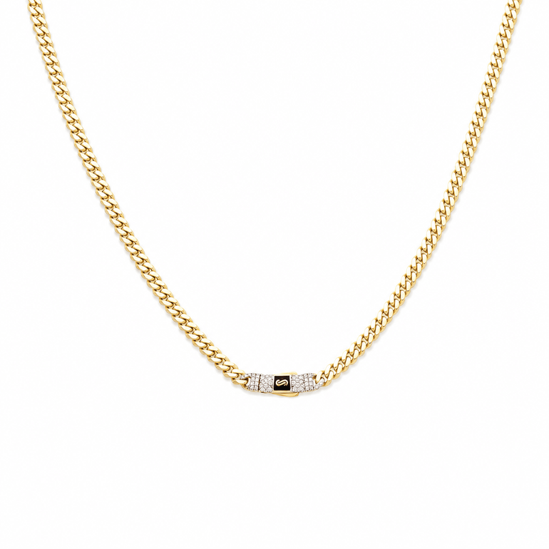14K Yellow Gold Monaco Chain 18" - Miral Jewelry