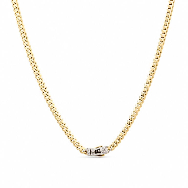 14K Yellow Gold Monaco Chain 20" - Miral Jewelry