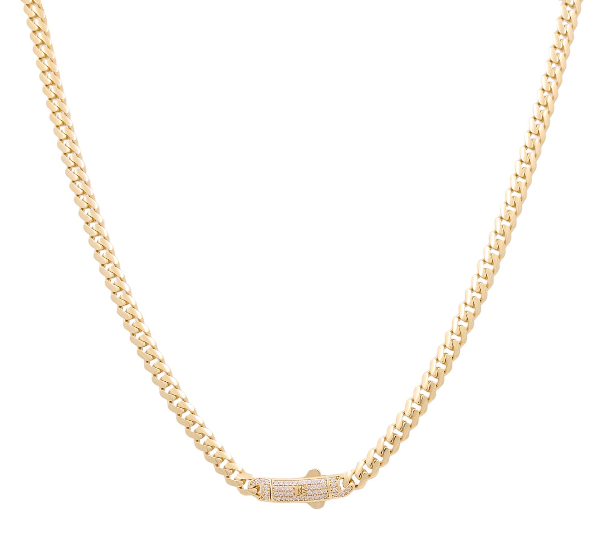 14K Yellow Gold Monaco Women's Chain 18" - Miral Jewelry