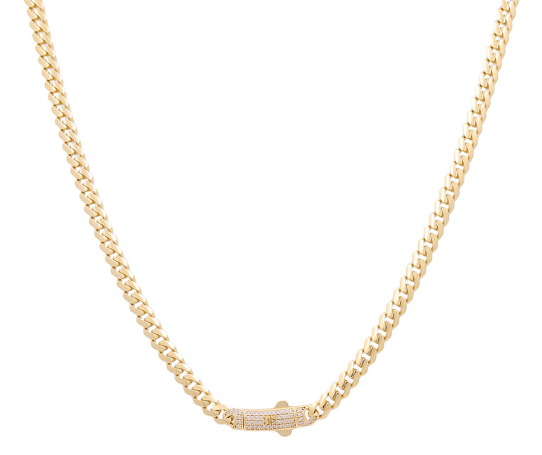 14K Yellow Gold Monaco Women's Chain 18" - Miral Jewelry