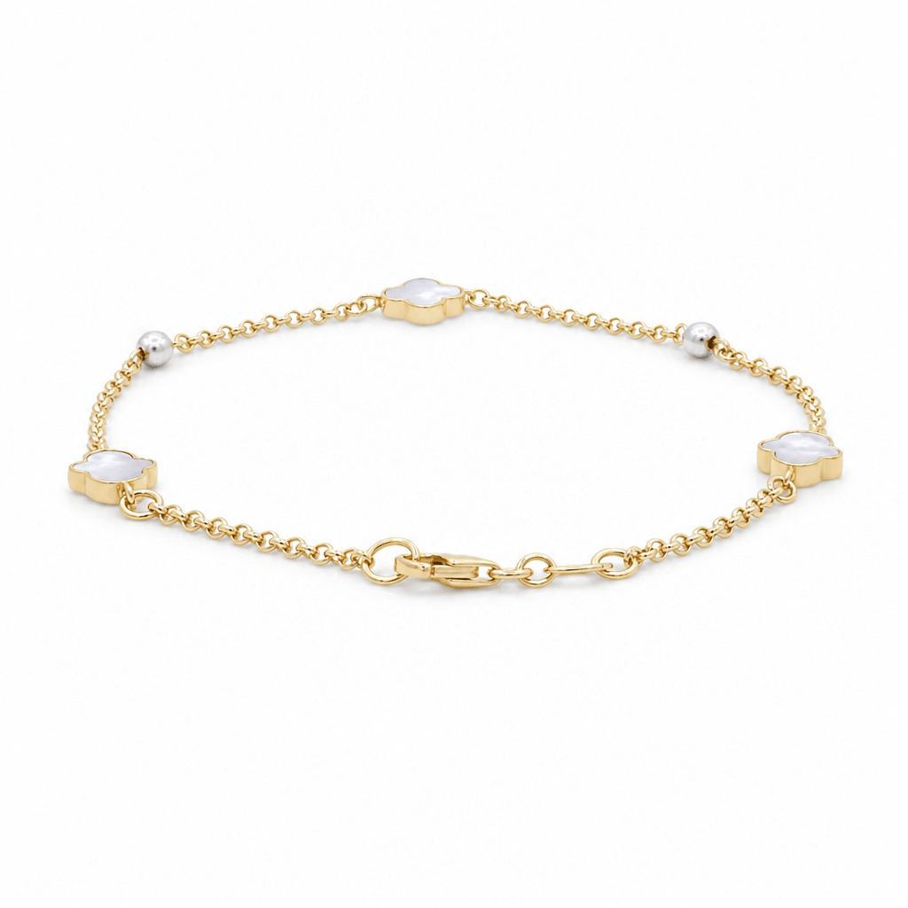 14K Yellow Gold Mop Bracelet Women's - Miral Jewelry