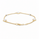 14K Yellow Gold Mop Bracelet Women's - Miral Jewelry
