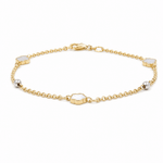 14K Yellow Gold Mop Flower Bracelet Women's - Miral Jewelry