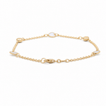 14K Yellow Gold Mop Heart Bracelet Women's - Miral Jewelry