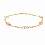 14K Yellow Gold Mop Heart Bracelet Women's - Miral Jewelry