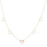 14K Yellow Gold Mop Hearts Necklace - Miral Jewelry