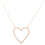 14K Yellow Gold Mother of Pearl Heart Women's Necklaces with 0.12Tw Round Diamonds - Miral Jewelry