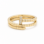 14K Yellow Gold Nail Diamond Fashion Ring with 0.06Tw Round Diamonds - Miral Jewelry