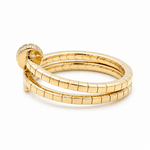 14K Yellow Gold Nail Diamond Fashion Ring with 0.06Tw Round Diamonds - Miral Jewelry