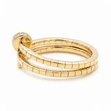 14K Yellow Gold Nail Diamond Fashion Ring with 0.06Tw Round Diamonds - Miral Jewelry