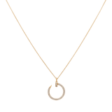 14k Yellow Gold Nail Diamond Necklace 18" with 0.29Tw Round Diamonds - Miral Jewelry