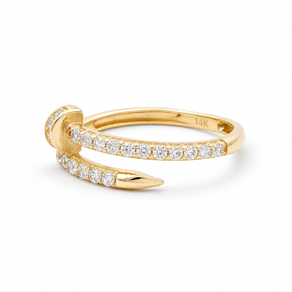 14K yellow Gold Nail Fashion Ring and 10K Bracelet - Miral Jewelry