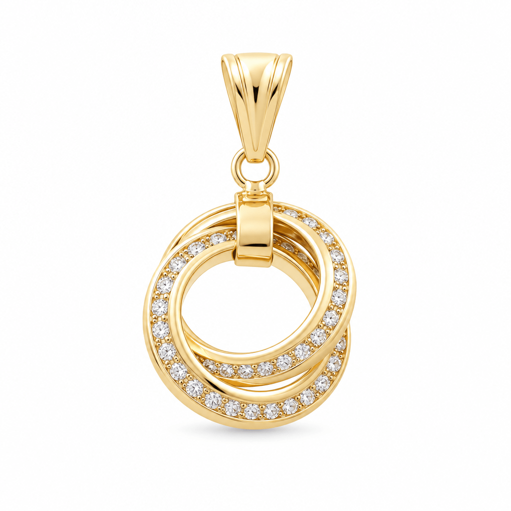 14K Yellow Gold Nude Cz Pendant - Miral Jewelry