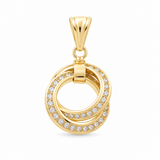 14K Yellow Gold Nude Cz Pendant - Miral Jewelry