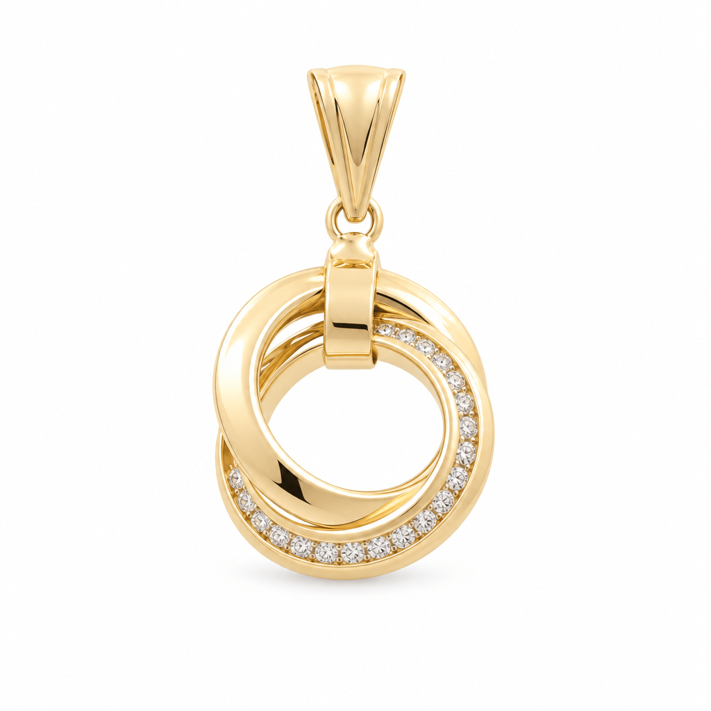 14K Yellow Gold Nude Cz Pendant - Miral Jewelry