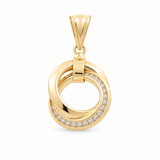 14K Yellow Gold Nude Cz Pendant - Miral Jewelry