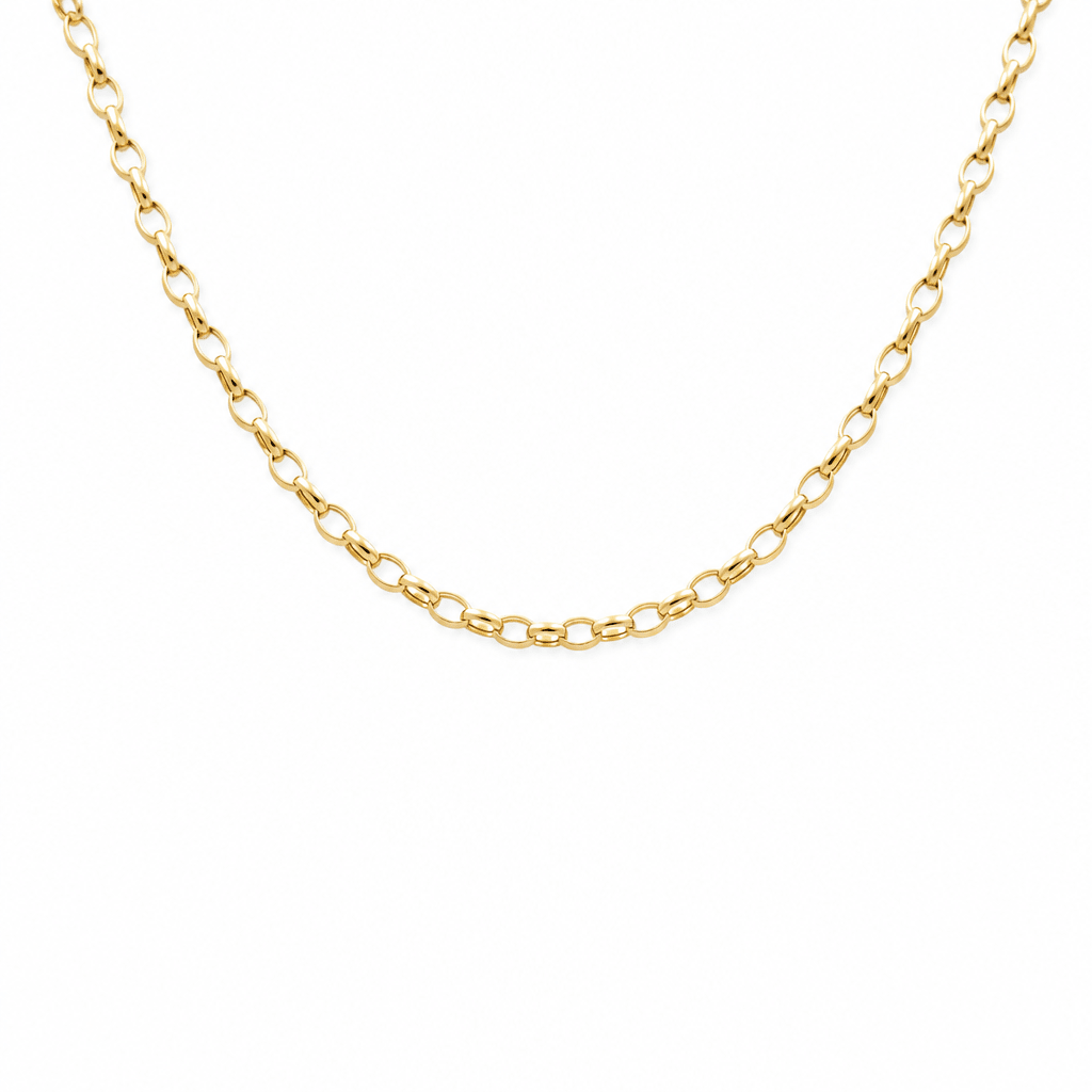 14k Yellow Gold Open Link Necklaces 16" - Miral Jewelry