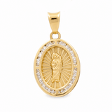 14K Yellow Gold Oval San Judas Pendant - Miral Jewelry