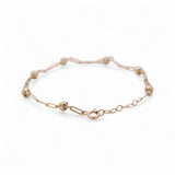 14K Yellow Gold Paper Clip and Beads Women's Bracelet - Miral Jewelry