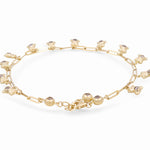 14K Yellow Gold Paper Clip Ankle with Charms Bracelet - Miral Jewelry