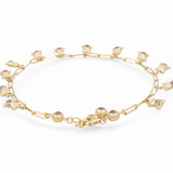 14K Yellow Gold Paper Clip Ankle with Charms Bracelet - Miral Jewelry