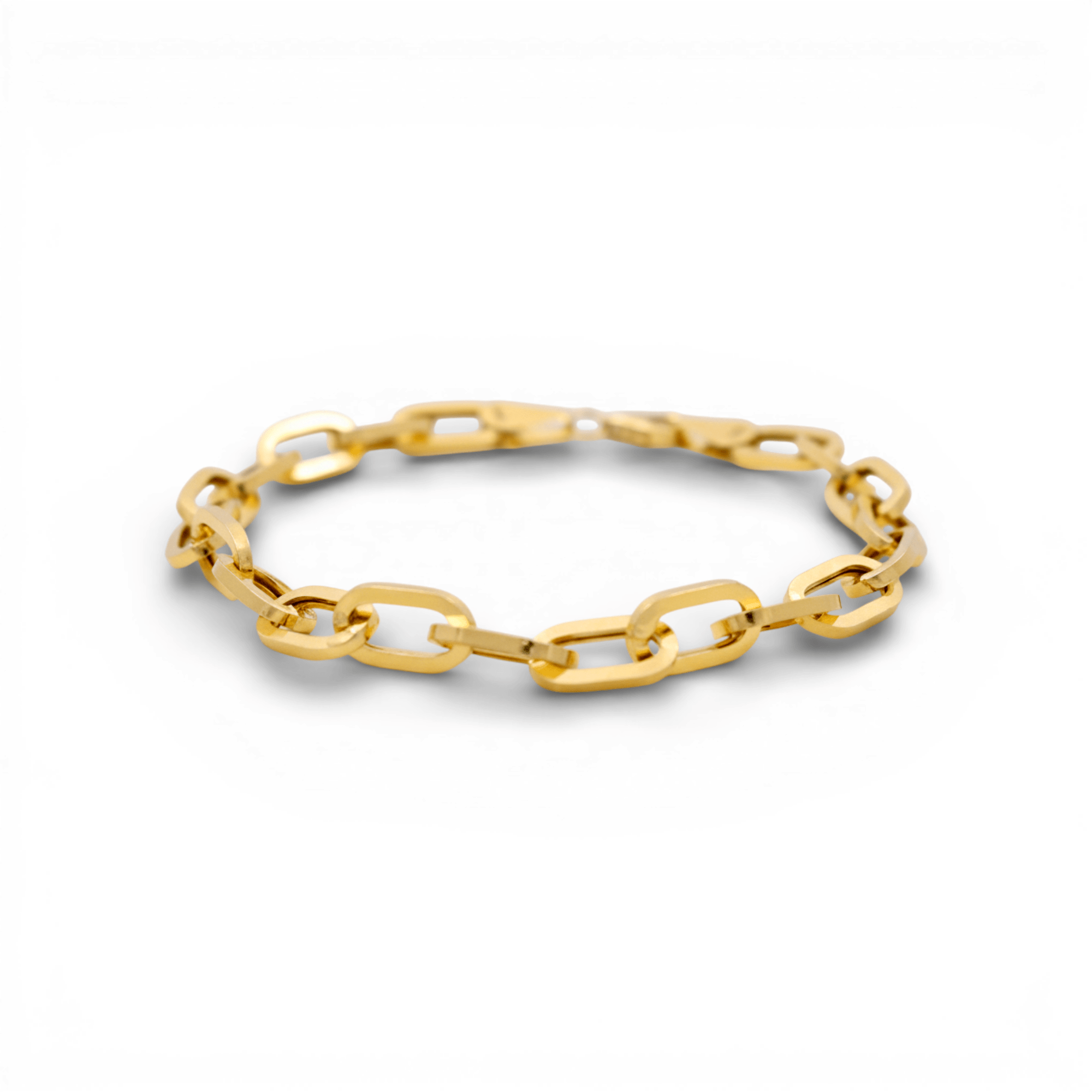 14K Yellow Gold Oval Link Bracelet 7.5in, 3.7 g