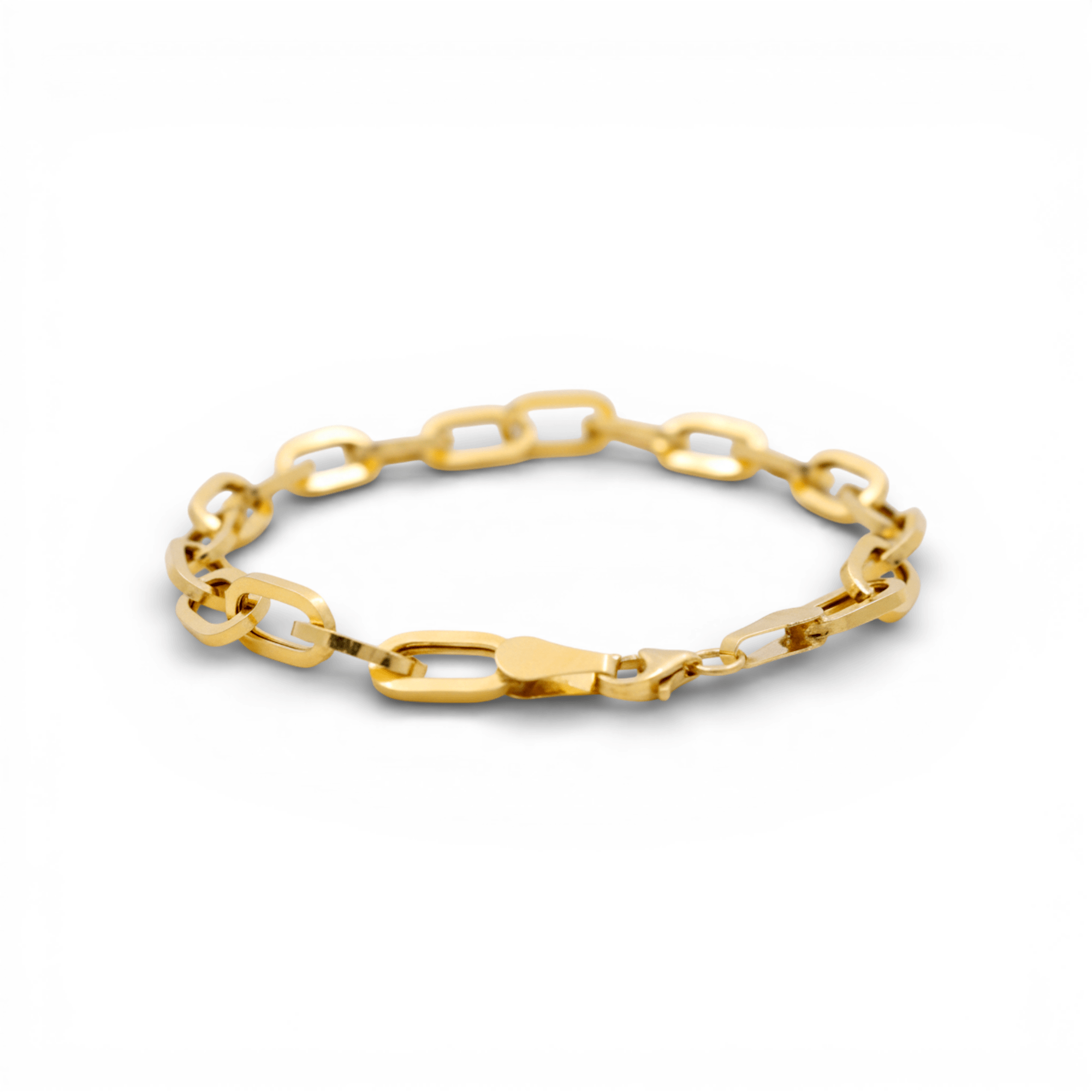 14K Yellow Gold Paper Clip Bracelet - Miral Jewelry