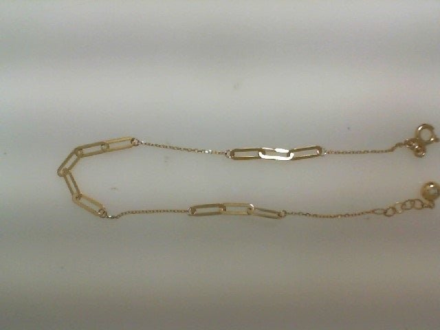 14K Yellow Gold Paper Clip Bracelet – 7" - Miral Jewelry